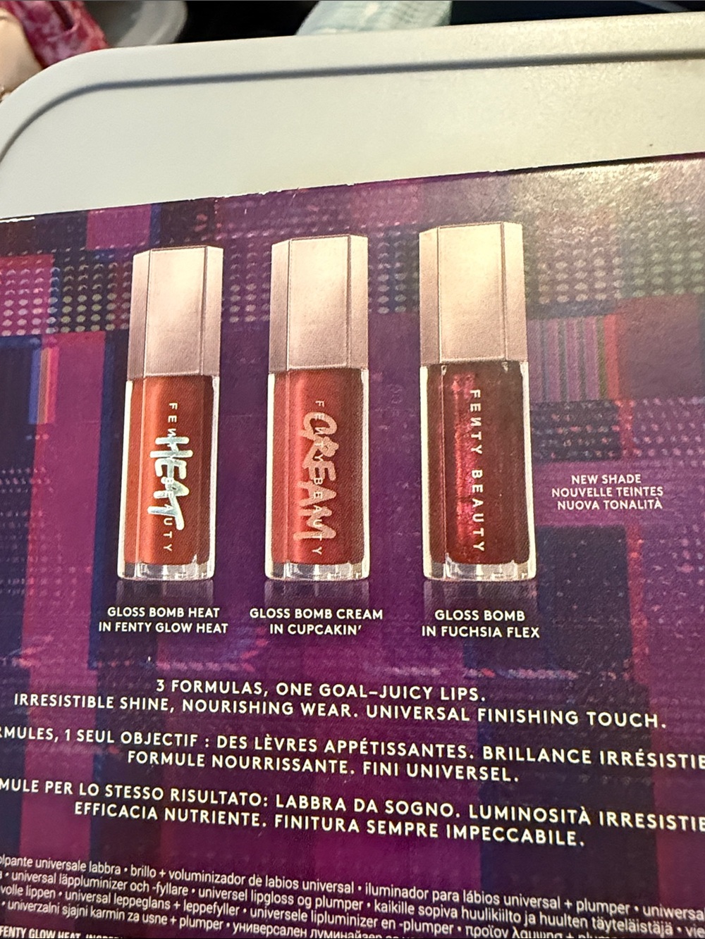 Fenty Beauty Gloss Bomb Trio — Heat, Cupcakin', Fuchsia Flex (red, pink, purple)